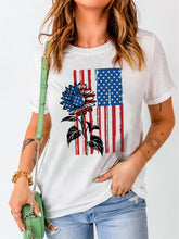 Sonnenblume-T-Shirt mit amerikanischer Flagge